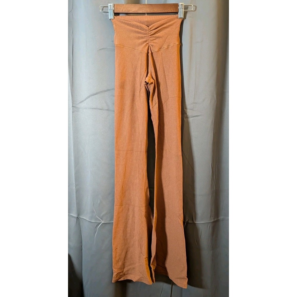 OFFLINE By Aerie Real‎ Me High Waist Crossover Super Flare Legging XS Rust Brown